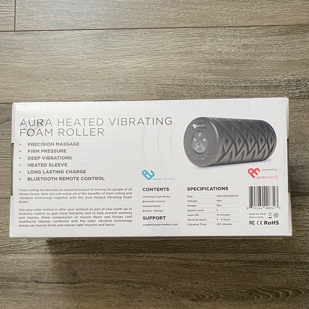Aura Black Vibrating Foam Roller. *** Brand New in box